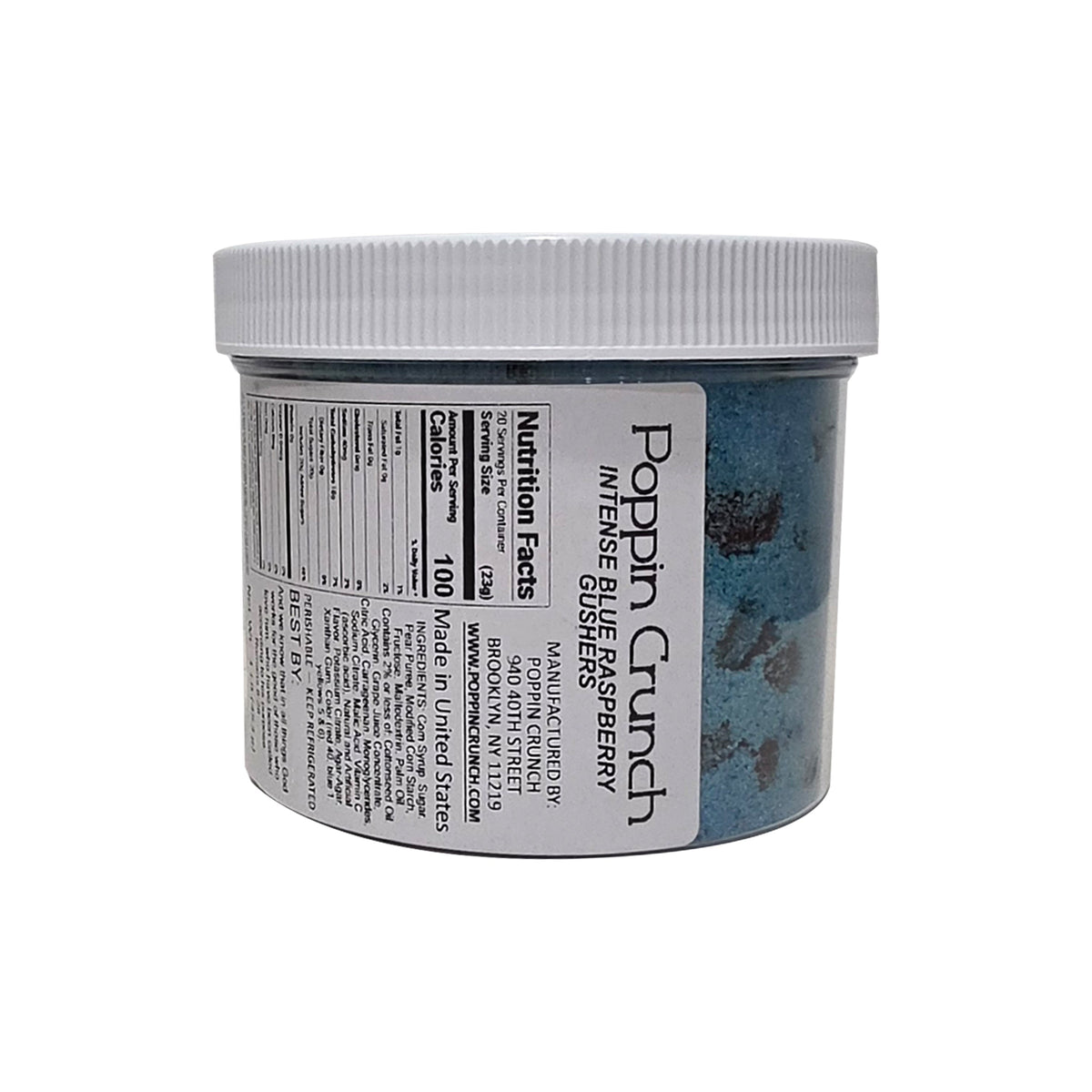 Poppin Crunch Intense Blue Raspberry Gushers Candy Snacks 1 - 2 LBS - Choice of Sweet or Sour Bonbon Candies Corn Sugar