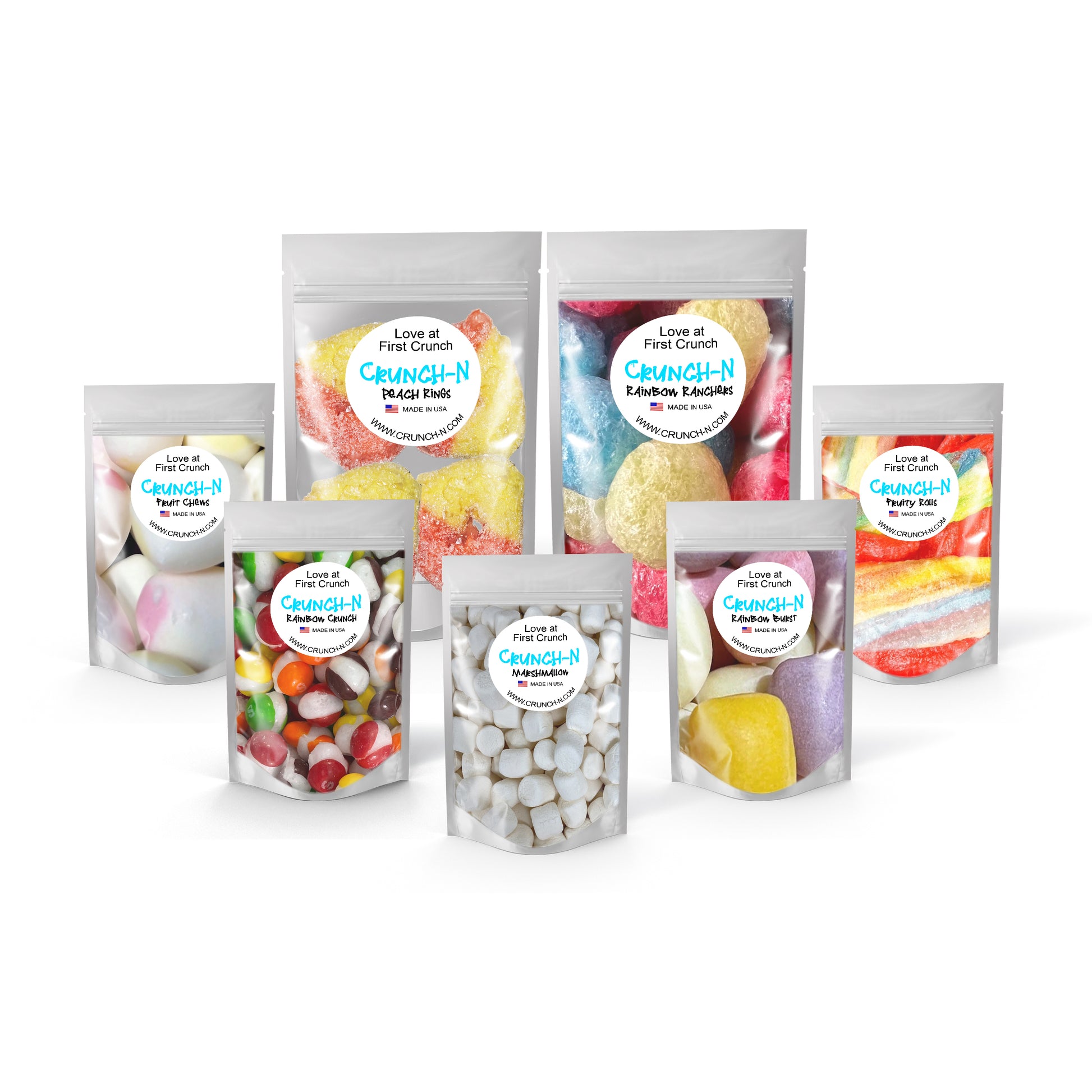 Crunch N 7pcs Freeze Dried Candy Sample Pouch