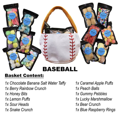 Crunch-N 12 Bags Variety Pack Freeze Dried Candy Bundle In A Sports Basket