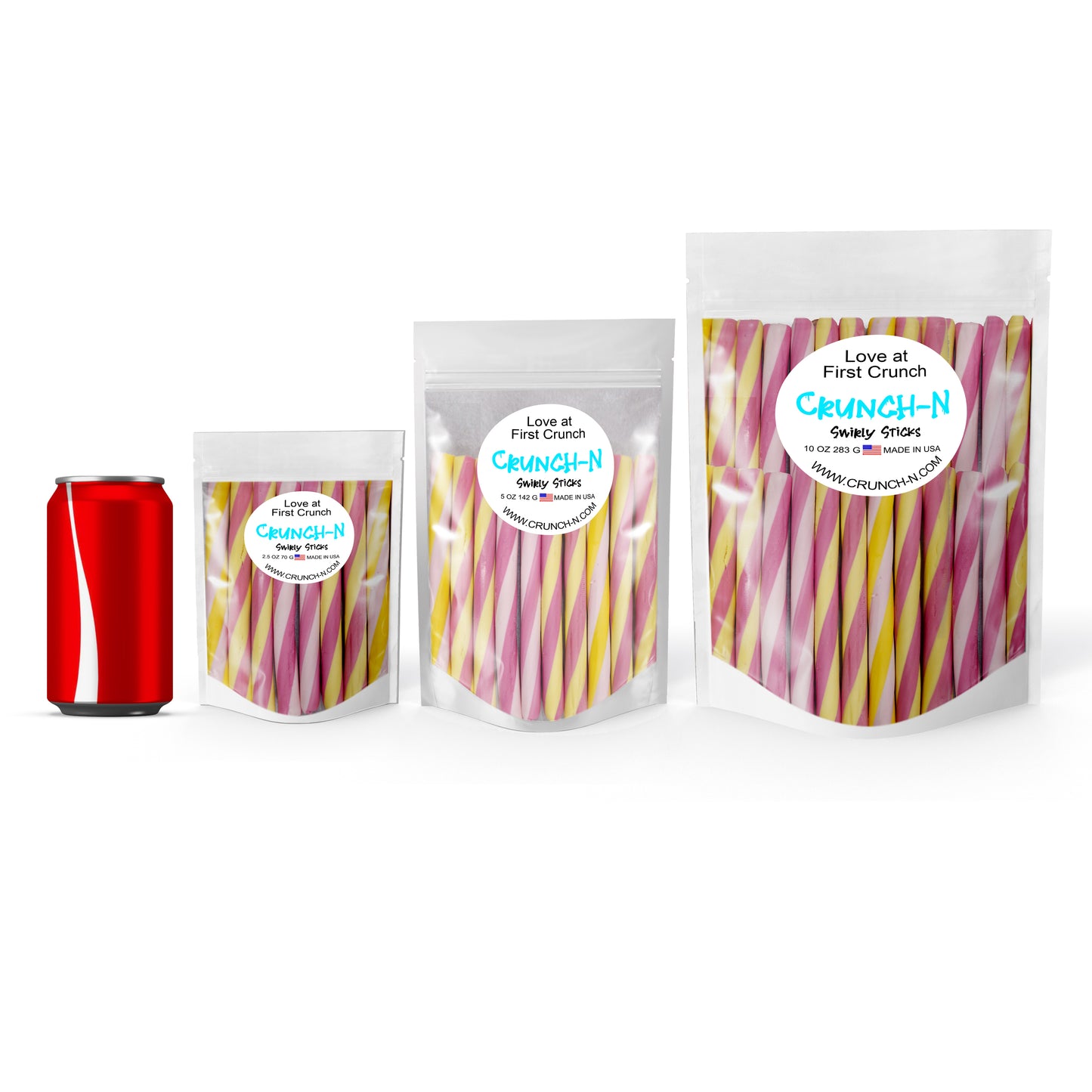 Crunch-N Freeze Dried Swirly Sticks Sweet Candy Treats